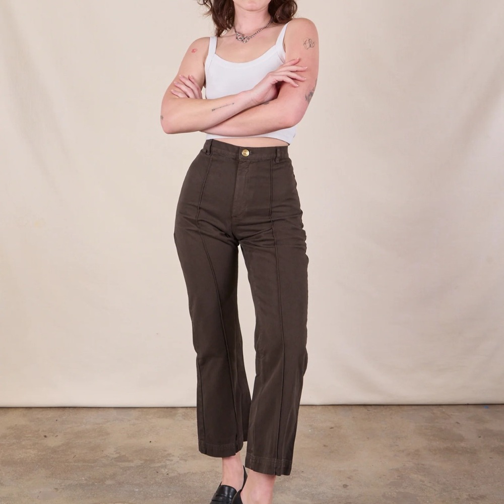 High-Waisted Brown Pants